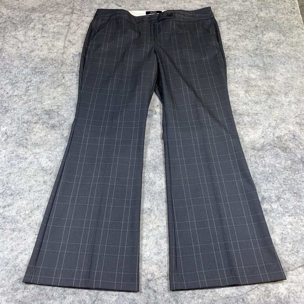 Body By Victoria Pants Women's 12 Short Dark Gray Pinstripe The Kate Fit Y2K
